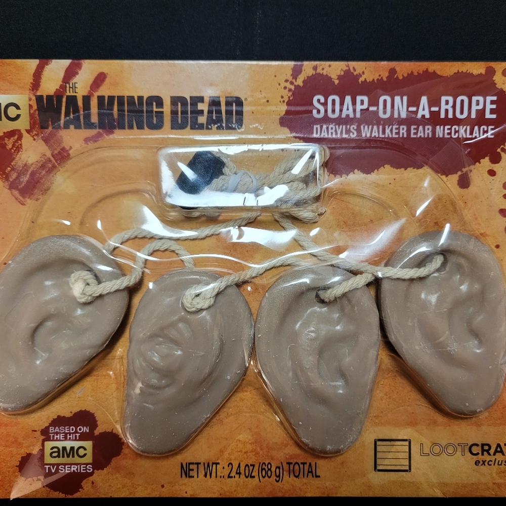 Walking Dead Soap-On-A-Rope Daryl's Walker Ear Necklace LootCrate Exclusive 2016